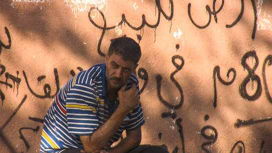 Man waits for a taxi